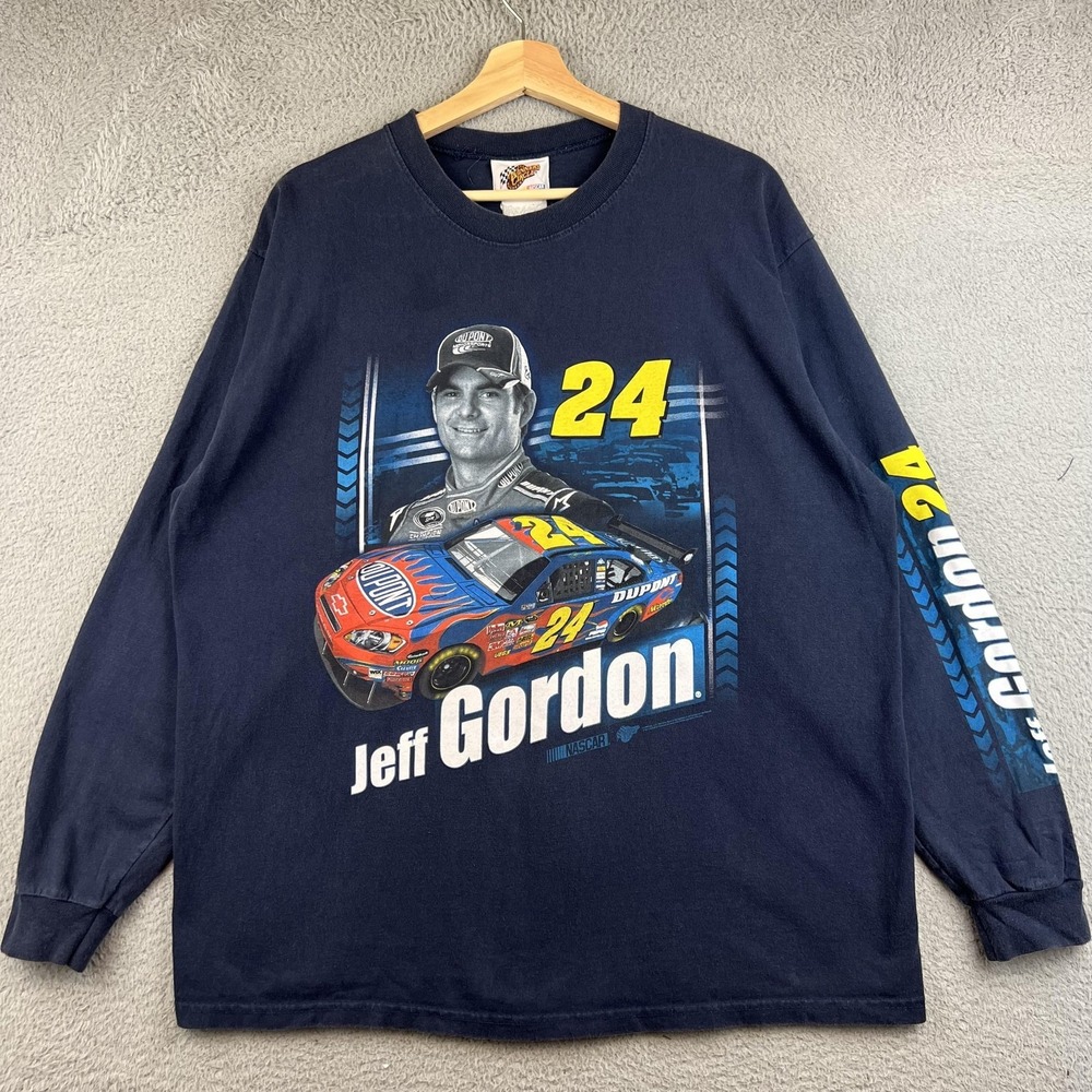 Jeff Gordon 24 Shirt Mens L Blue NASCAR Racing Winner's Circle Long Sleeve